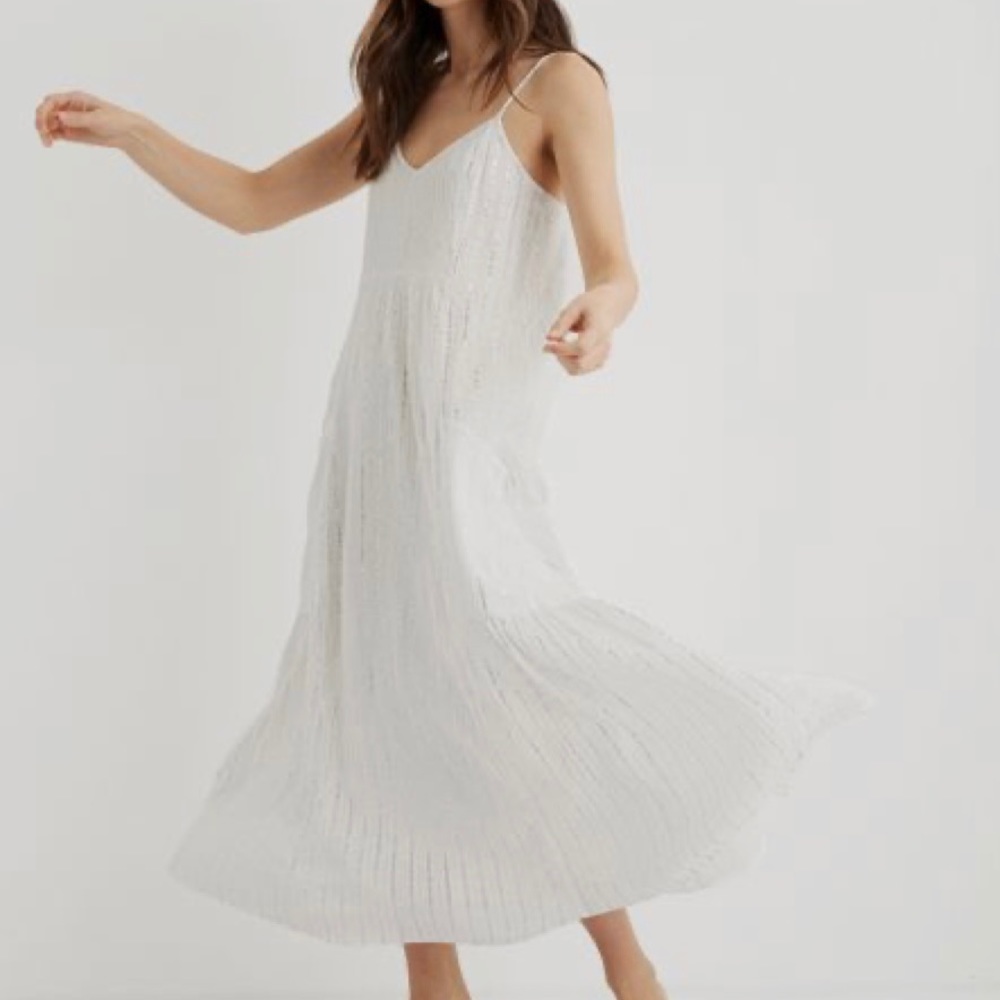 Aerie Shine Strip Midi Dress